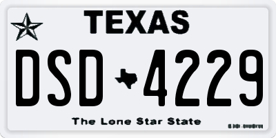 TX license plate DSD4229
