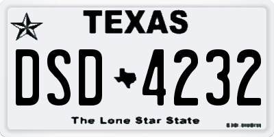 TX license plate DSD4232