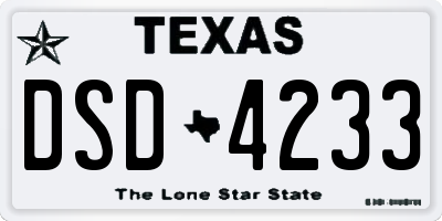 TX license plate DSD4233
