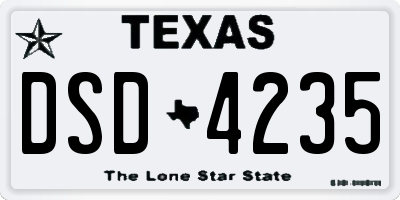 TX license plate DSD4235