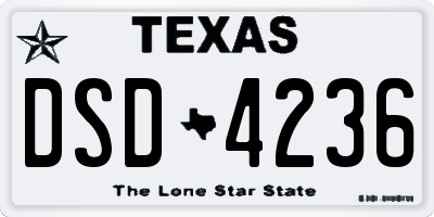 TX license plate DSD4236