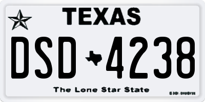TX license plate DSD4238