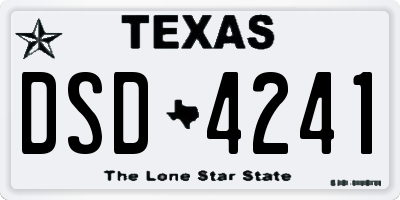 TX license plate DSD4241