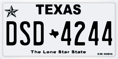 TX license plate DSD4244