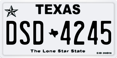 TX license plate DSD4245