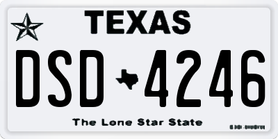 TX license plate DSD4246