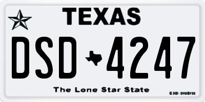 TX license plate DSD4247