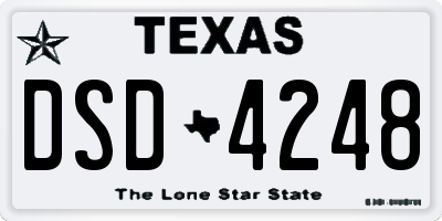 TX license plate DSD4248