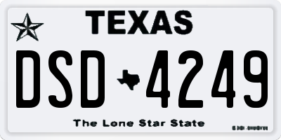 TX license plate DSD4249