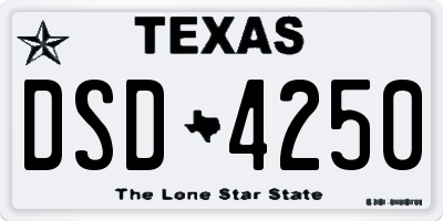 TX license plate DSD4250