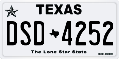 TX license plate DSD4252