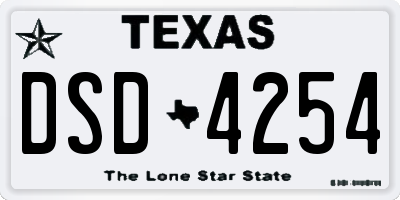 TX license plate DSD4254