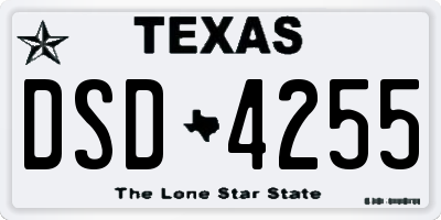 TX license plate DSD4255