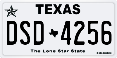 TX license plate DSD4256