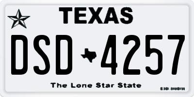 TX license plate DSD4257