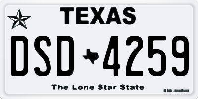 TX license plate DSD4259