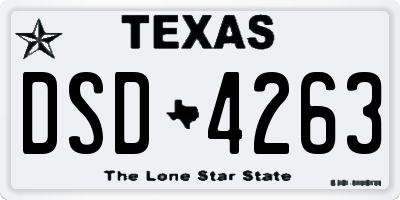 TX license plate DSD4263