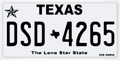 TX license plate DSD4265