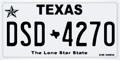 TX license plate DSD4270