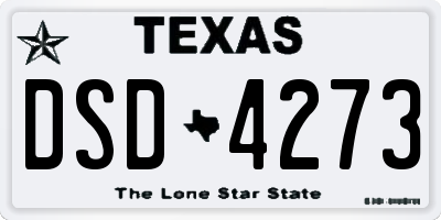 TX license plate DSD4273
