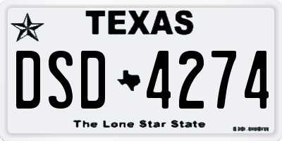 TX license plate DSD4274