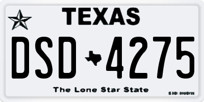 TX license plate DSD4275