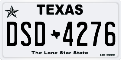 TX license plate DSD4276