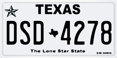 TX license plate DSD4278