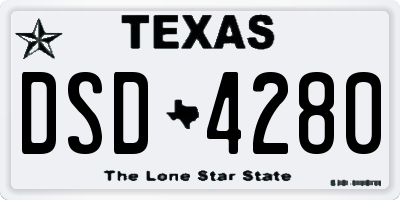 TX license plate DSD4280