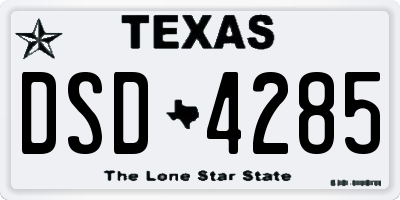 TX license plate DSD4285