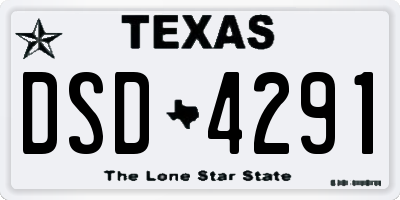 TX license plate DSD4291