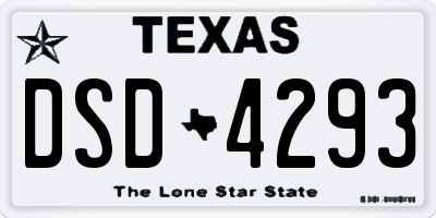 TX license plate DSD4293