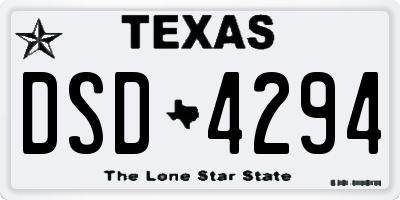 TX license plate DSD4294