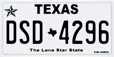 TX license plate DSD4296