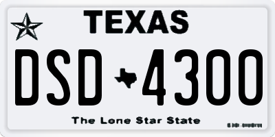 TX license plate DSD4300