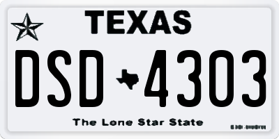 TX license plate DSD4303