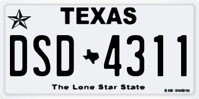 TX license plate DSD4311
