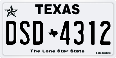 TX license plate DSD4312