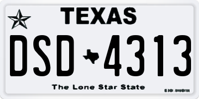 TX license plate DSD4313