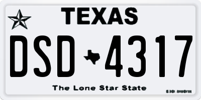 TX license plate DSD4317