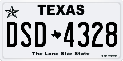 TX license plate DSD4328