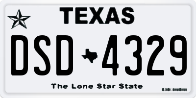 TX license plate DSD4329