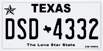 TX license plate DSD4332