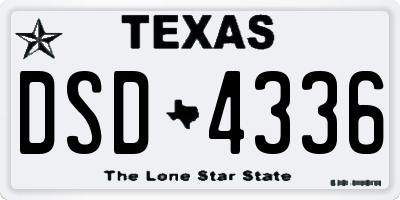 TX license plate DSD4336