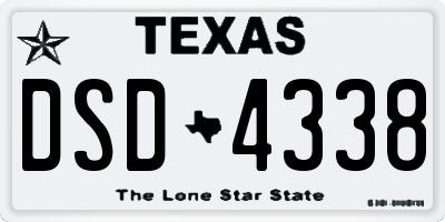 TX license plate DSD4338