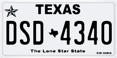 TX license plate DSD4340