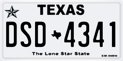 TX license plate DSD4341