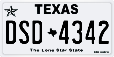 TX license plate DSD4342