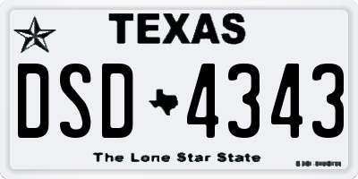 TX license plate DSD4343