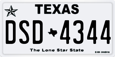 TX license plate DSD4344